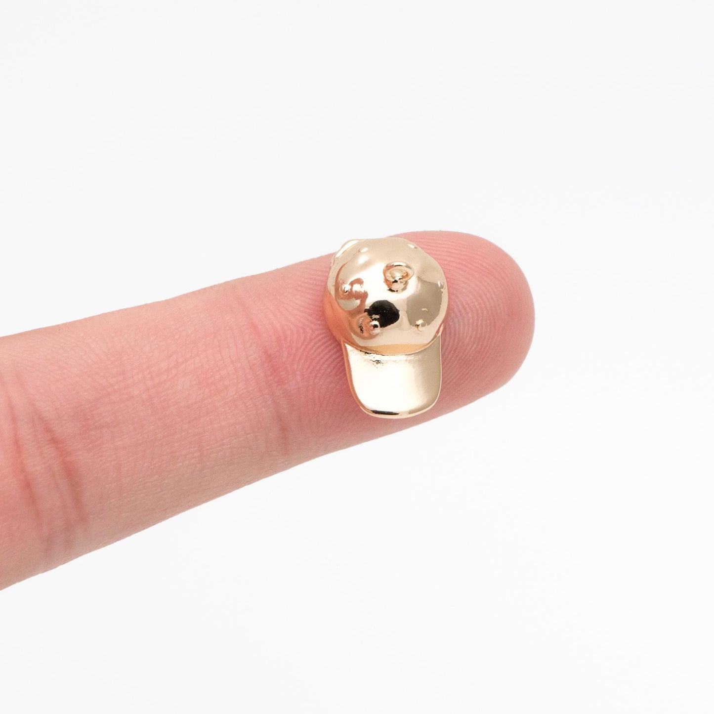 10pcs Gold/ Silver Tone Baseball Cap Charms, 18K Gold/ Rhodium Plated Brass, 3D Cap Pendants (GB-4616)