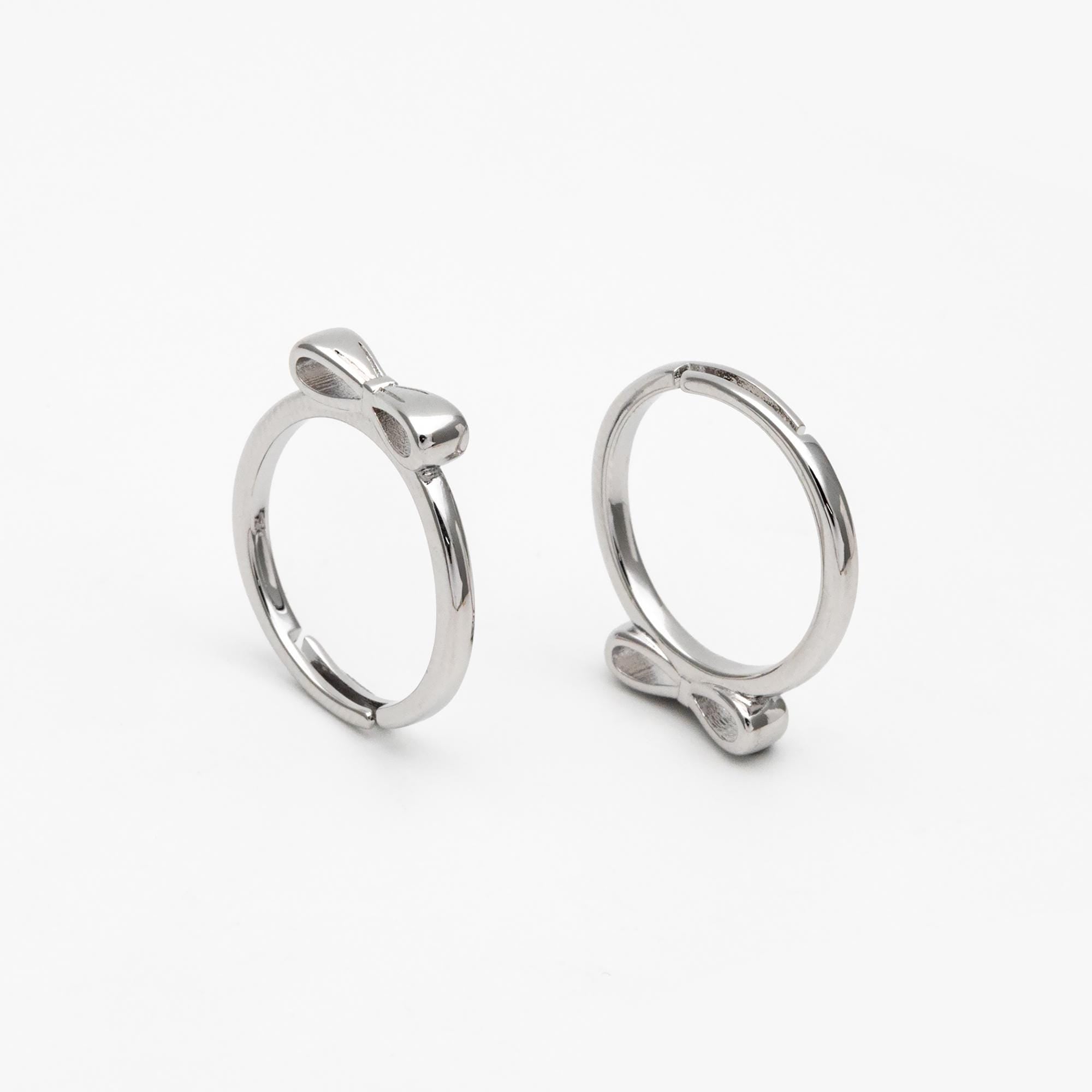 4pcs Gold/ Silver Tone Bowknot Ring, Thin Ring, Everyday Ring, Fashion Rings, Dainty Rings, Adjustable Ring (#GB-4617)