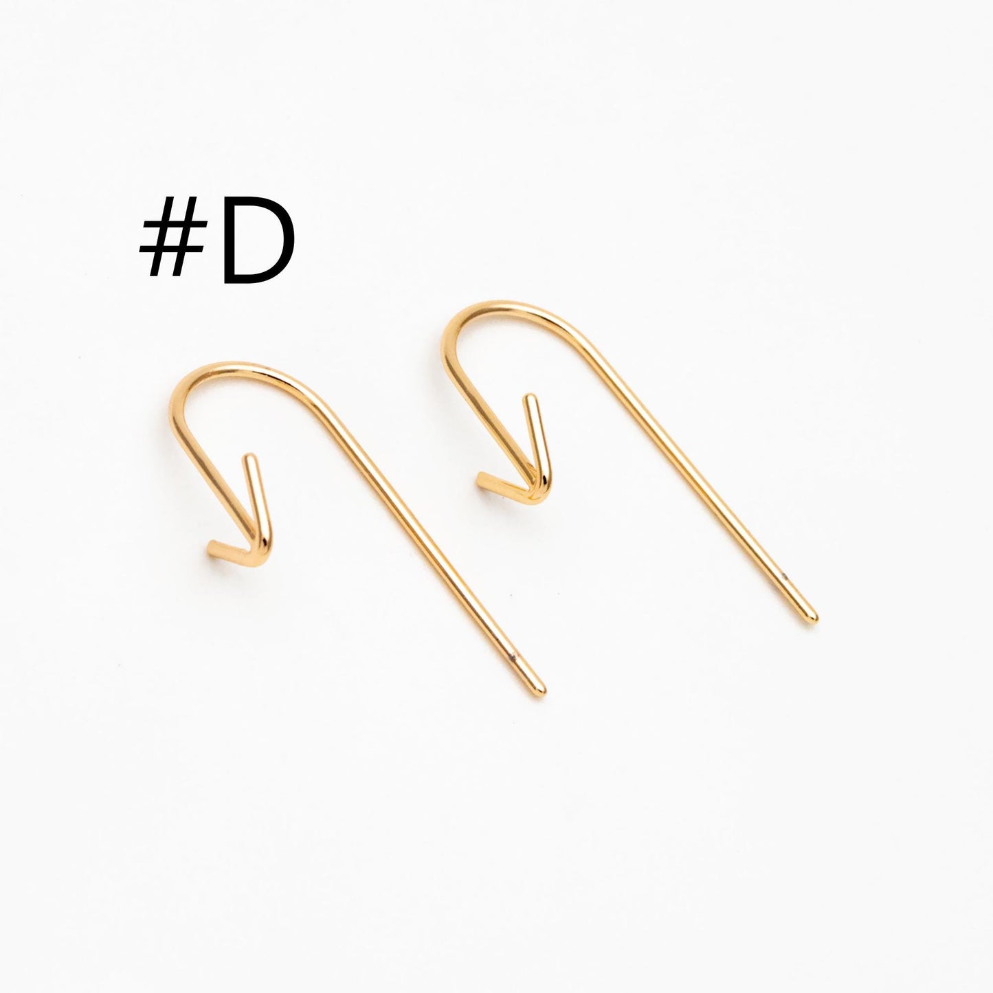 10pcs Gold Arrow Earring Hooks, 18K Gold Plated Brass, Simple Earwire Earrings (GB-4605)
