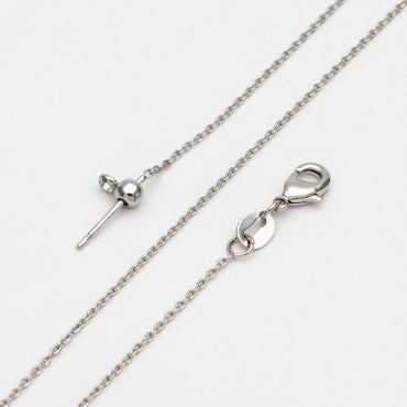 Gold/ Silver Cable Chain Adjustable Necklace 1mm, Gold/ Rhodium plated Brass Finished Dainty Necklace, 19.5 Inch Ready to Wear (#LK-587)