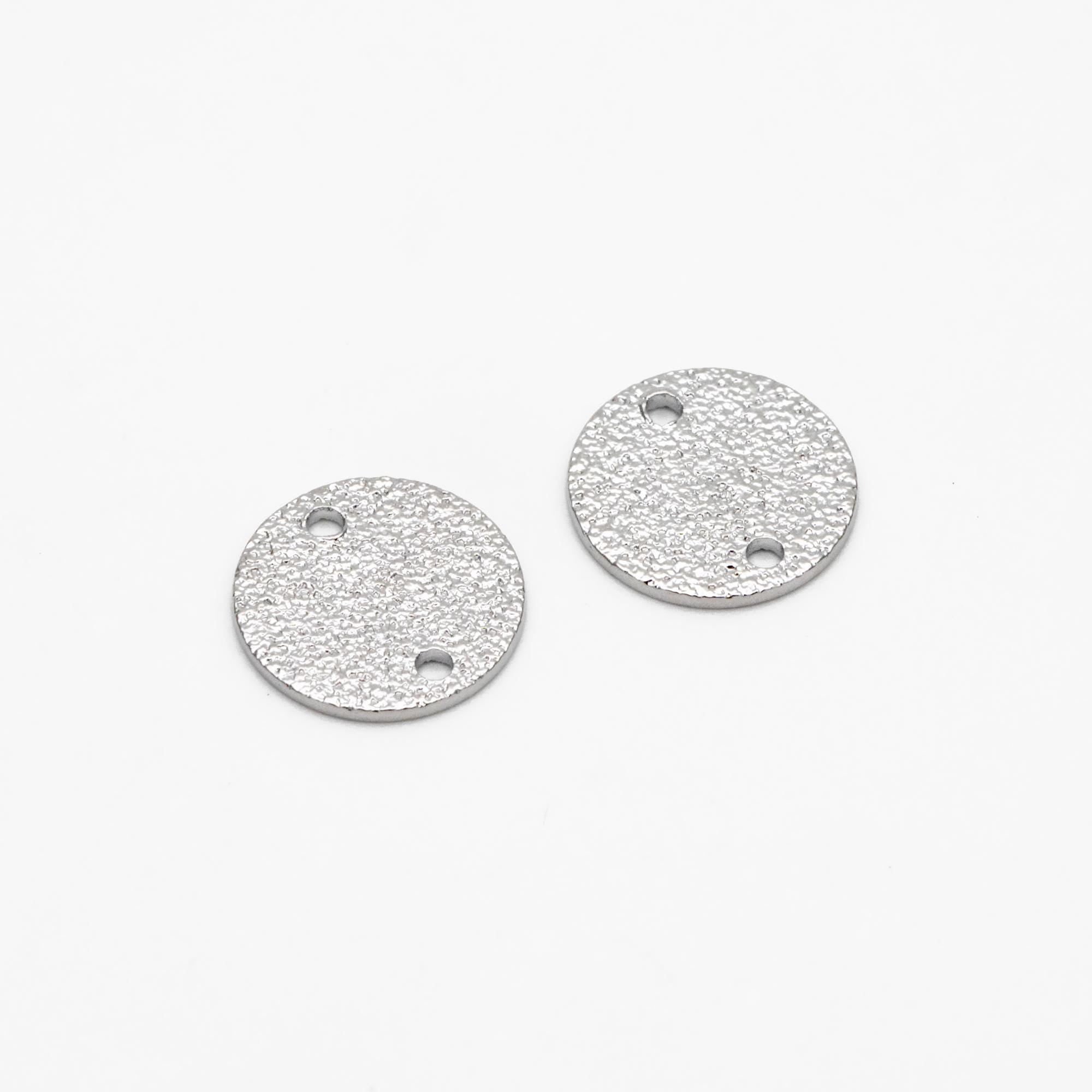 10pcs Gold/ Sliver Tone Round Disc Connectors 12/ 15mm, Gold/ Rhodium plated Brass Coin Disk Charms (GB-346)