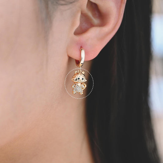 4pcs Gold Cartoon Style Tiger Charm Pendant, 2022 Chinese zodiac sign, Jewelry Making, Diy Material, Jewelry Supplies (GB-2074-C)