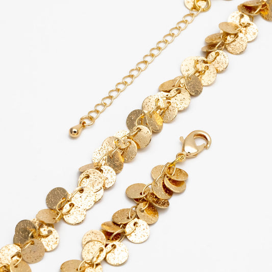 Gold/ Silver Tone Round Disc Chains 6mm, Finished Bracelet/ Anklet/ Necklace with Extender, Ready to Wear (#LK-212)