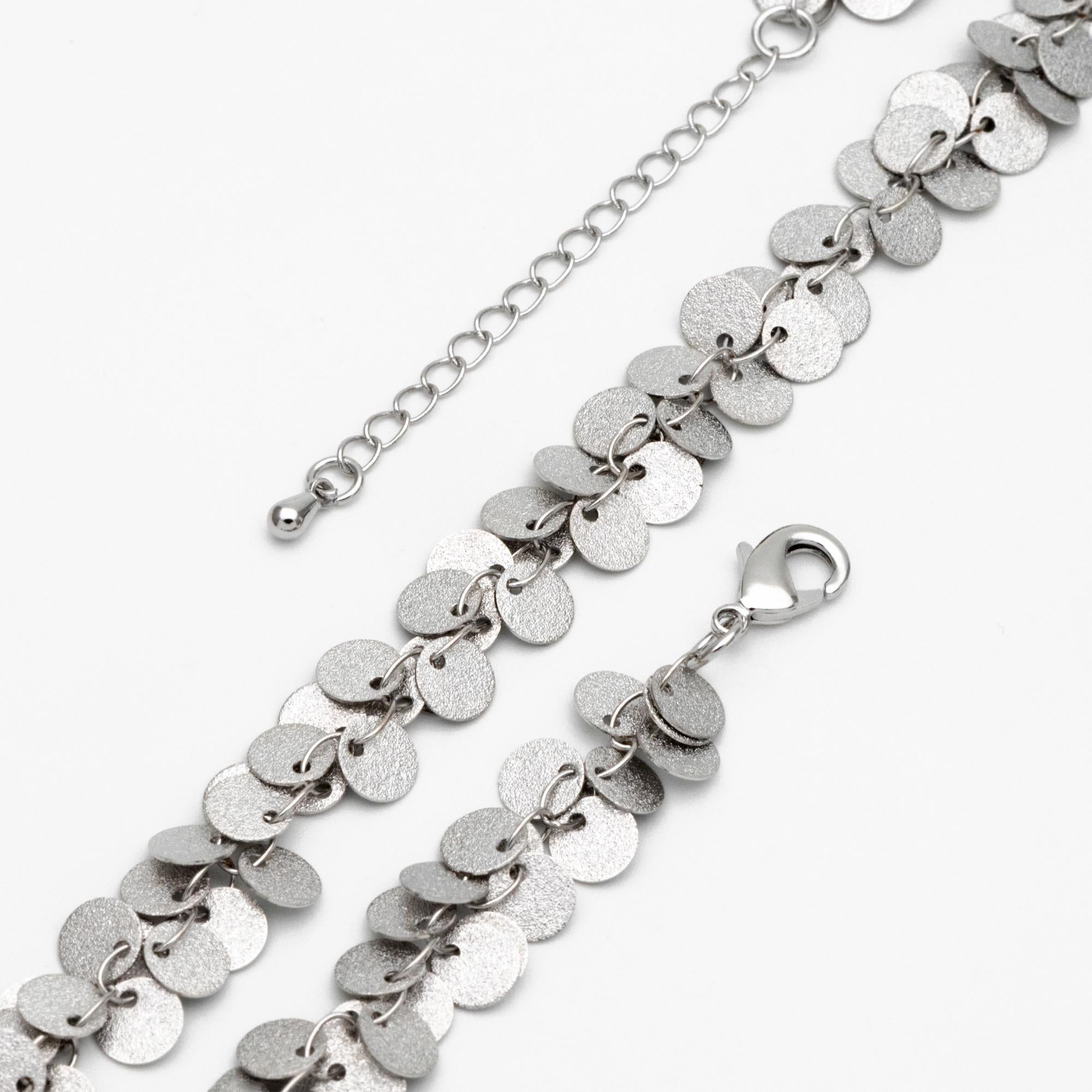 Gold/ Silver Tone Round Disc Chains 6mm, Finished Bracelet/ Anklet/ Necklace with Extender, Ready to Wear (#LK-212)