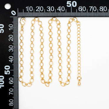 Gold/ Silver tone Flat Oval Cable Chains 4mm, Finished Bracelet/ Anklet/ Necklace with Extender Chain, Ready to Wear (#LK-238)