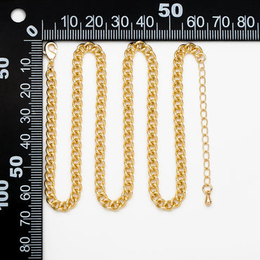 Gold/ Silver Tone Curb Chains 4mm, Finished Bracelet/ Anklet/ Necklace with Extender Chain, Ready to Wear (#LK-249-4)