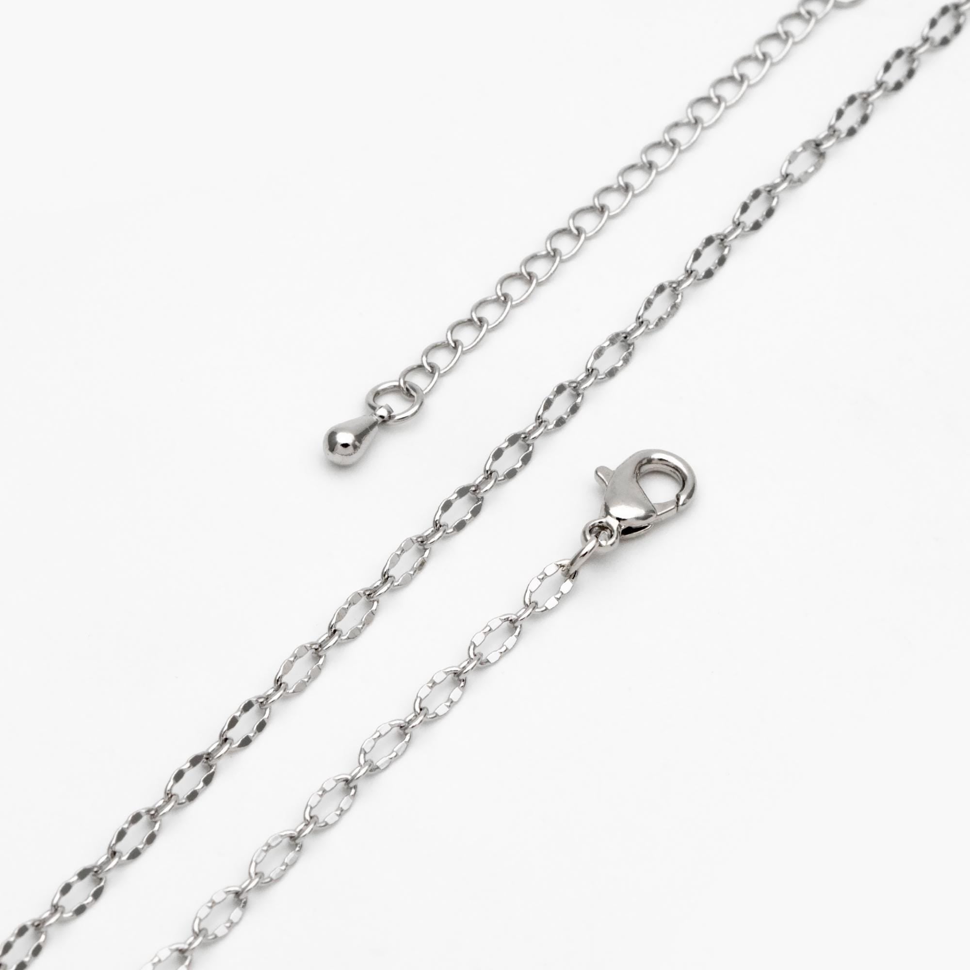 Gold/ Silver Oval Chains 2.5mm, Finished Bracelet/ Anklet/ Necklace with Extender Chain, Ready to Wear (#LK-150-2.5)