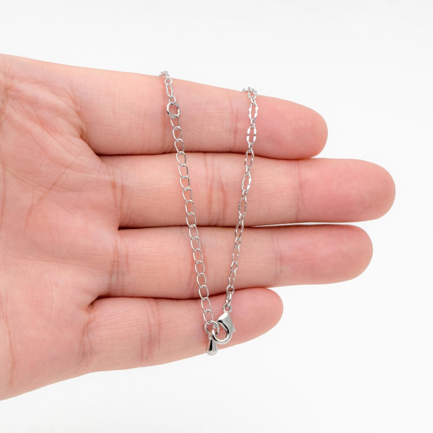 Gold/ Silver Oval Chains 2.5mm, Finished Bracelet/ Anklet/ Necklace with Extender Chain, Ready to Wear (#LK-150-2.5)