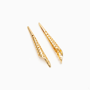 10pcs Gold Long Stick Charms 44x6mm, Gold plated Brass Tube Pendants, Lead Nickel Free (GB-110-D)