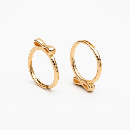 4pcs Gold/ Silver Tone Bowknot Ring, Thin Ring, Everyday Ring, Fashion Rings, Dainty Rings, Adjustable Ring (#GB-4617)