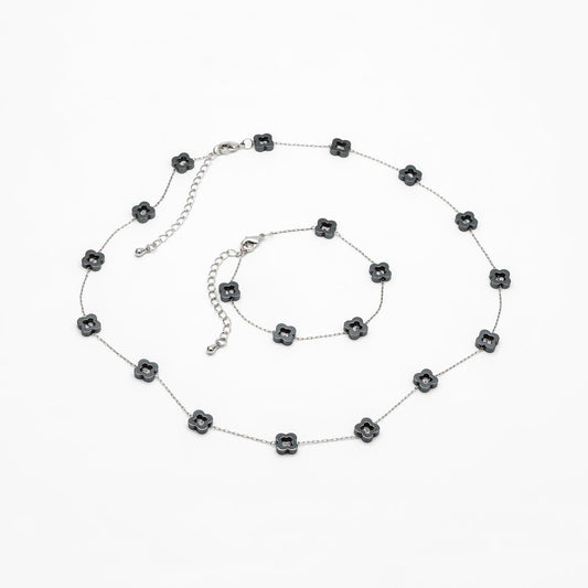 Stainless Steel Clover Beaded Chain 6mm, Adjustable Bracelet/ Anklet/ Necklace, Ready to Wear (#LK-380-6)