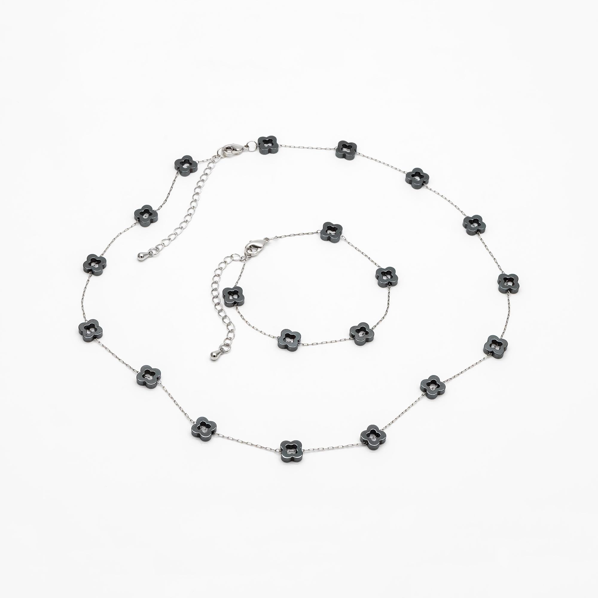 Stainless Steel Clover Beaded Chain 6mm, Adjustable Bracelet/ Anklet/ Necklace, Ready to Wear (#LK-380-6)