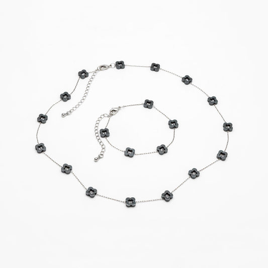 Stainless Steel Clover Beaded Chain 6mm, Adjustable Bracelet/ Anklet/ Necklace, Ready to Wear (#LK-380-6)