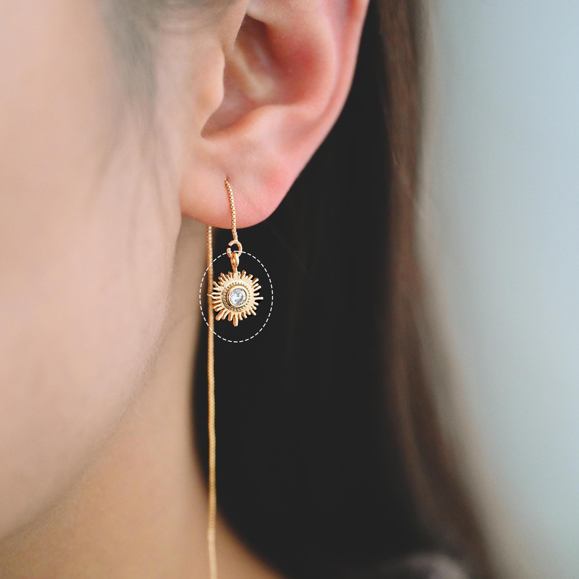 10pcs CZ Pave Gold Sun Charms 13x10mm, 18K Gold plated Brass Dainty Sun Pendants (GB-1658-C)