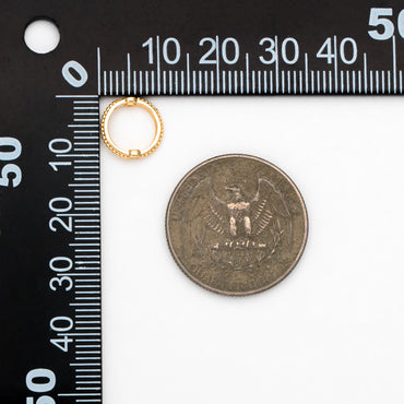 10pcs Gold Round Bead Frame Charms, Gold plated Brass Ring Connectors (GB-112-B)