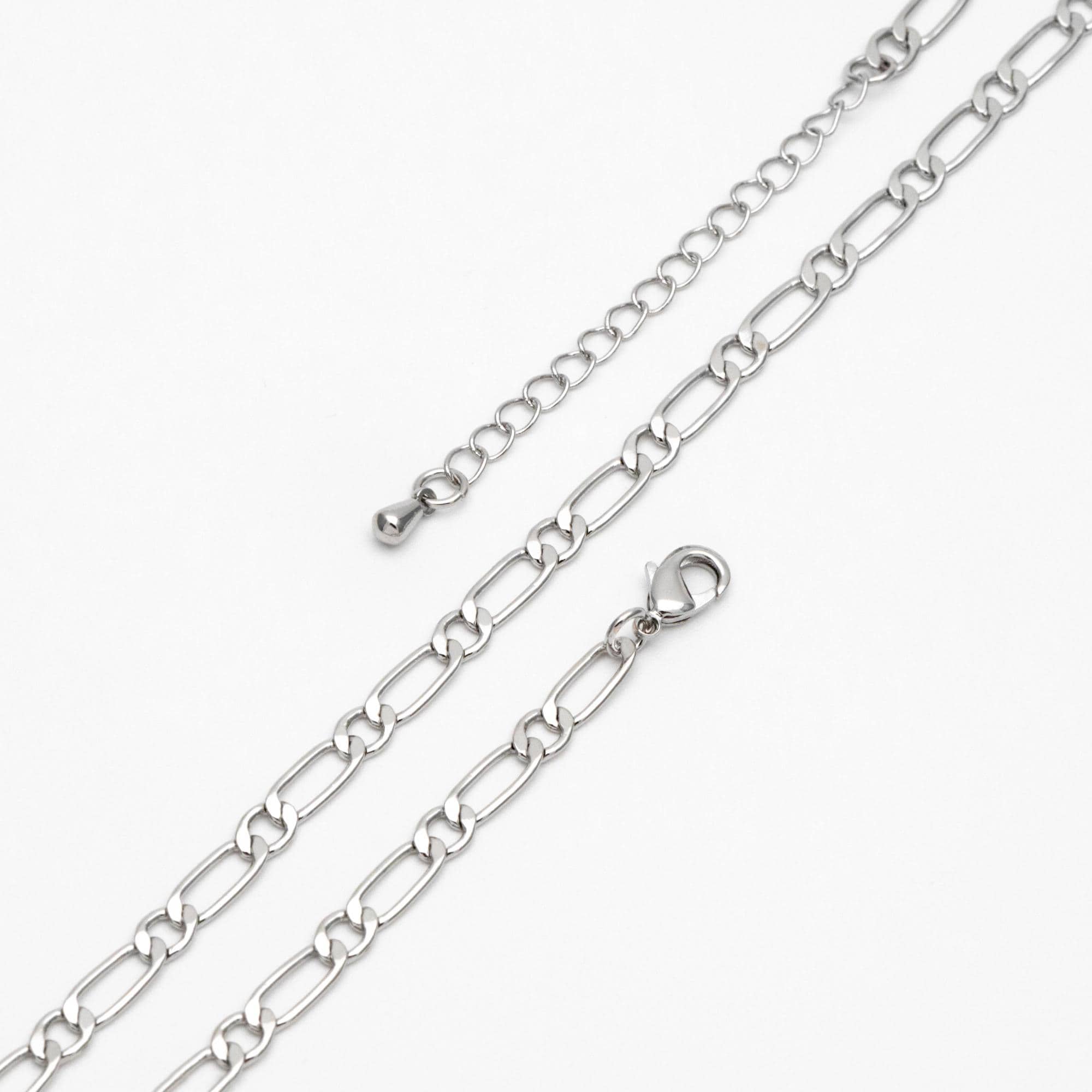 Gold/ Silver Tone Oval Cable Chains, Finished Necklace with Extender Chain, Ready to Wear, 18-21 Inch Adjustable (#LK-384)