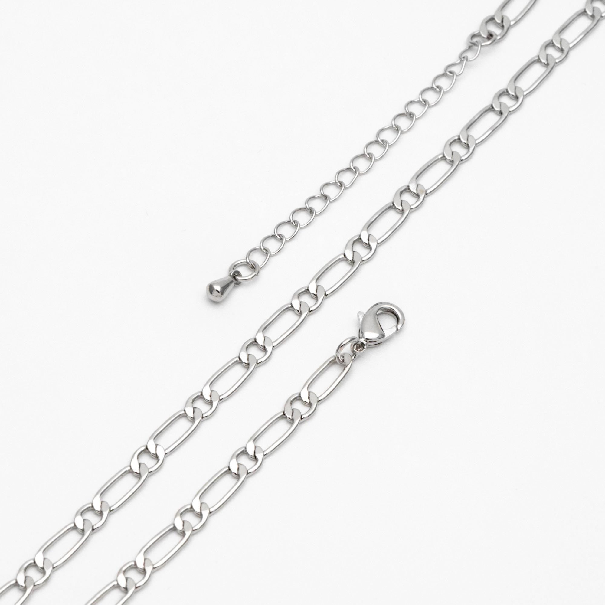 Gold/ Silver Tone Oval Cable Chains, Finished Necklace with Extender Chain, Ready to Wear, 18-21 Inch Adjustable (#LK-384)