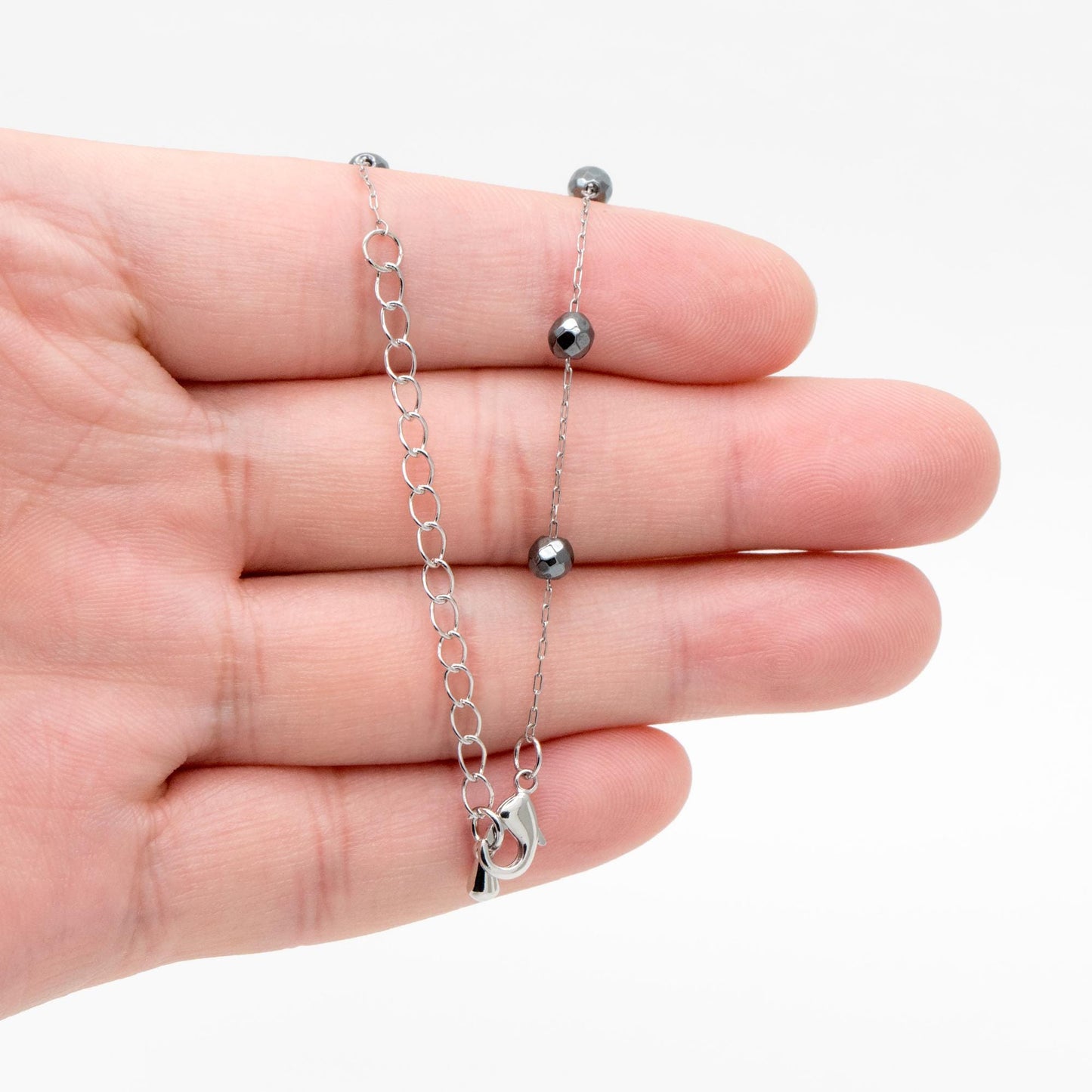 Stainless Steel Beaded Chain, Adjustable Bracelet/ Anklet/ Necklace, Ready to Wear (#LK-380-5)