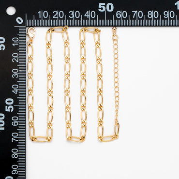 Gold/ Silver Tone Oval Cable Chains, Finished Necklace with Extender Chain, Ready to Wear, 18-21 Inch Adjustable (#LK-384)