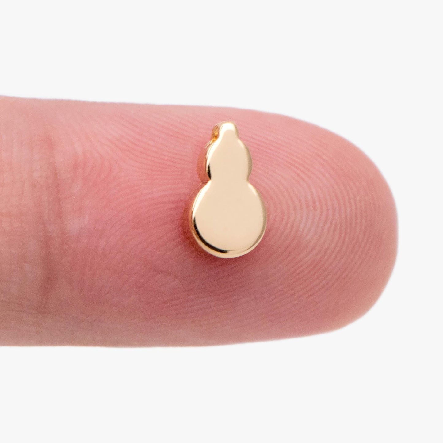 20pcs Gold Gourd Spacer Beads 8x5mm, Mini Gourd Charm Pendants (GB-2476)