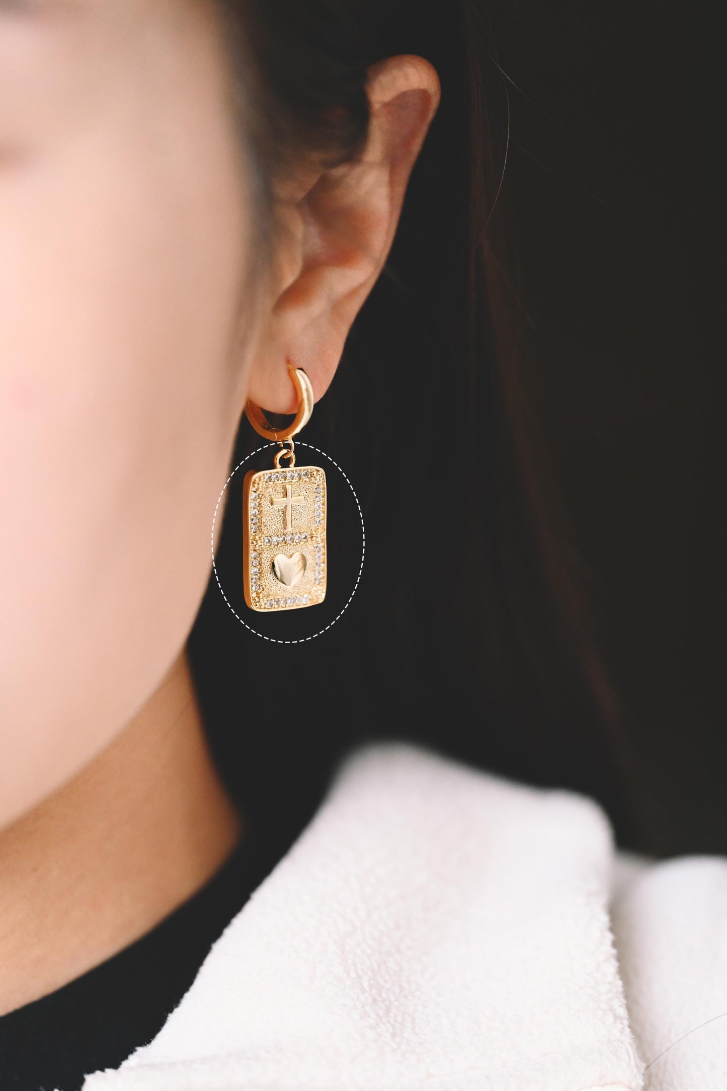 4pcs CZ pave Gold Cross Pendant, Christian Cross Pendant, Snake Charms, Ankh, Jewelry Supplies (GB-2288)