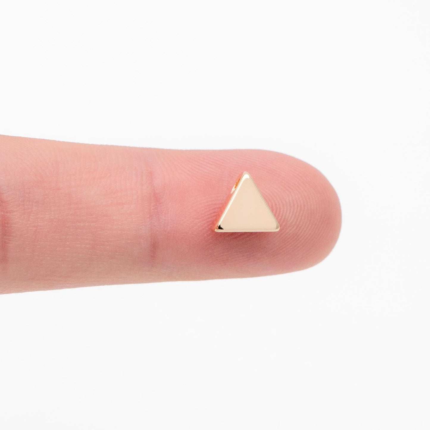 10pcs Gold plated Brass Triangle Spacer Beads Charms 7mm (GB-629)