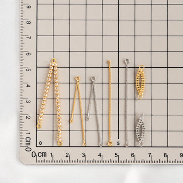 10pcs Gold/ Silver Tassel Charms, Tassel Connectors with Jump Rings (GB-244)