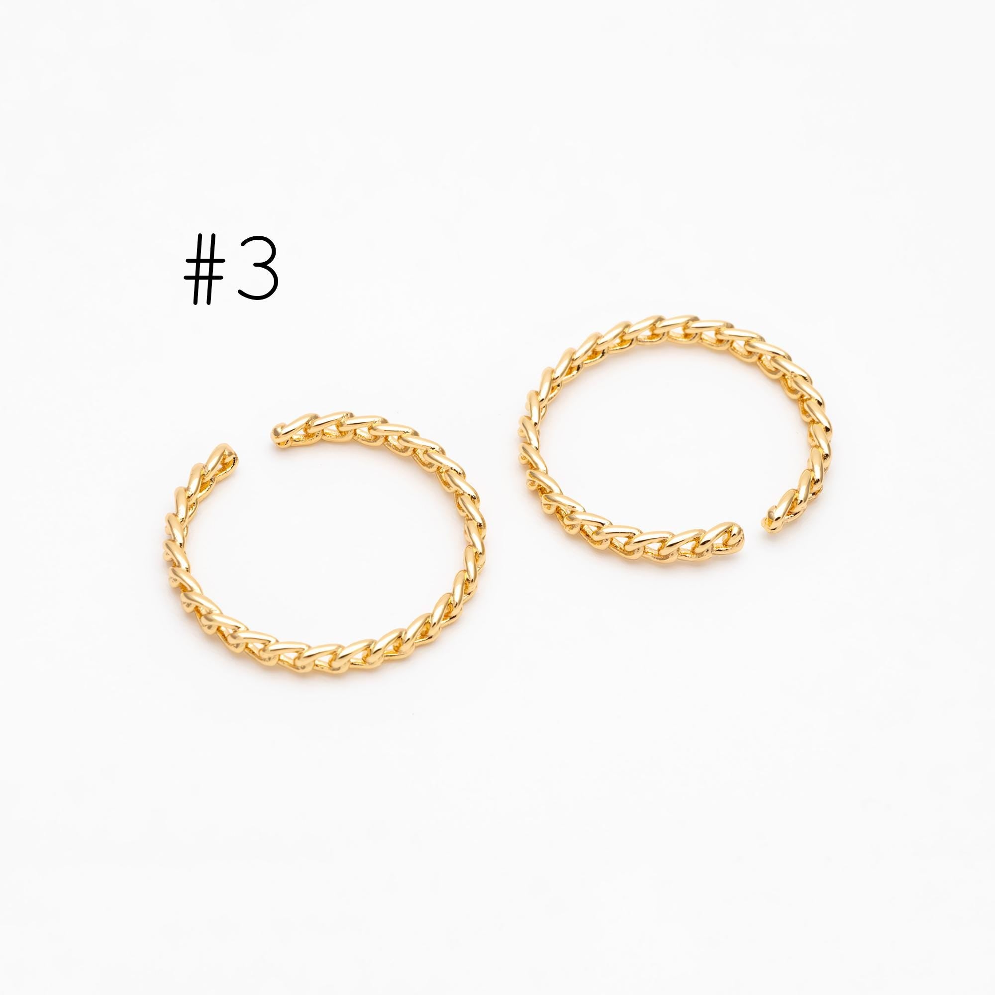 4pcs Gold/ Silver tone Ring 20mm Round, Gold/ Rhodium plated Brass, Closed Dangle Circle Charm Connectors (#JZ-036)