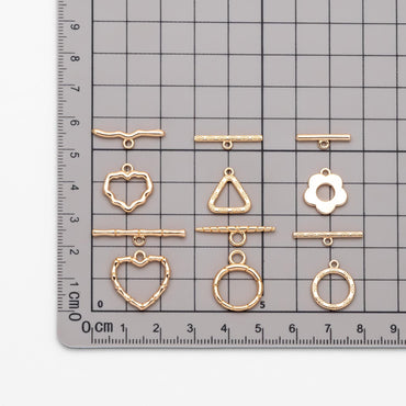 10pcs Gold Toggle Clasp, Jewelry Clasp, 18K Gold Plated Brass, Close Clasp (GB-1285)