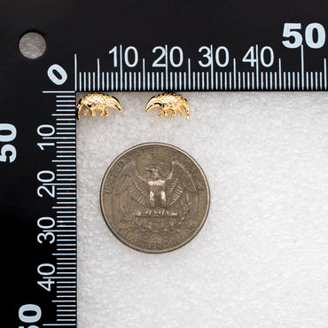 10pcs Gold Pangolin Earrings, 18K Real Gold Plated Brass, Minimalist Animal Stud Earrings (GB-4660)
