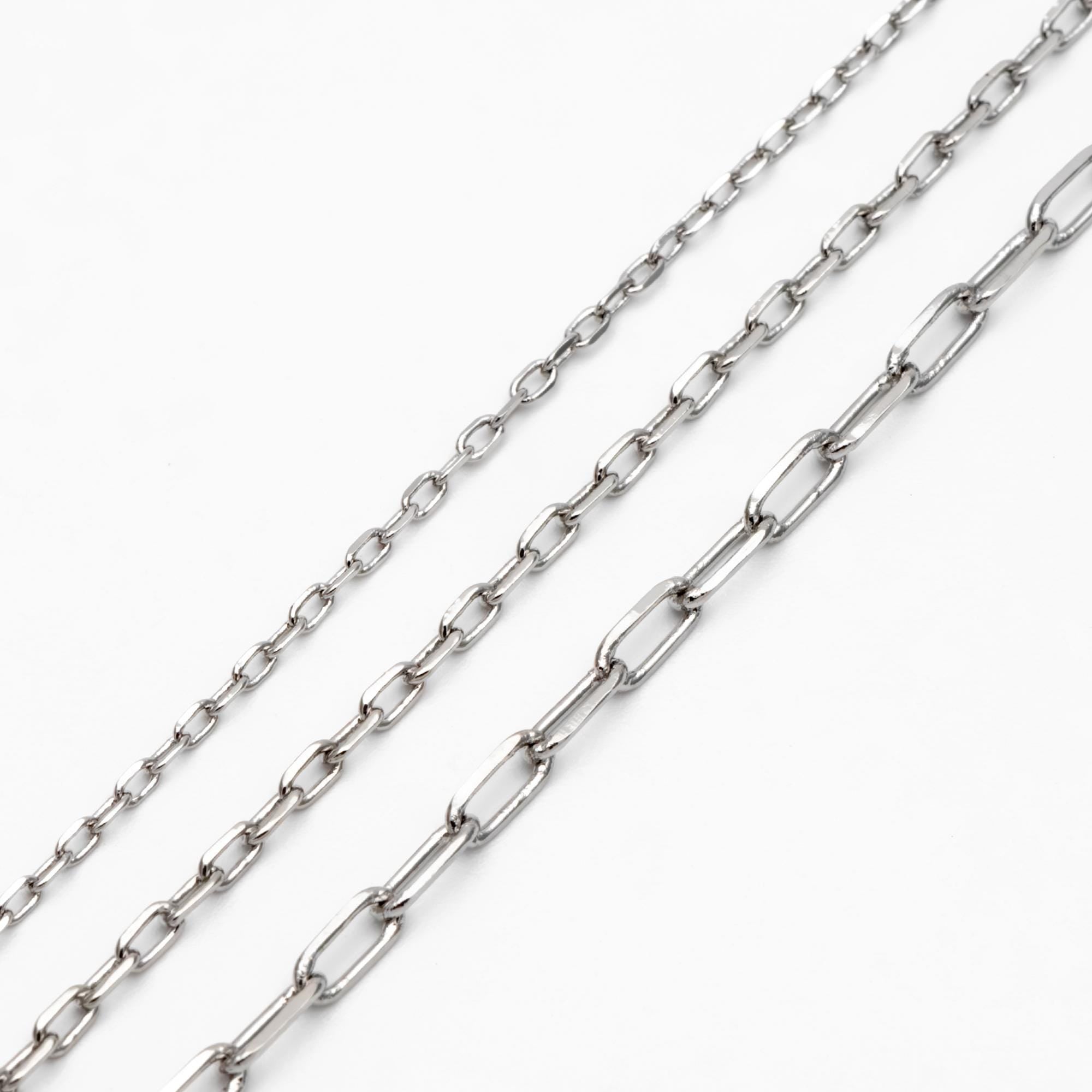 Gold/ Silver Oval Link Chains 1.6/ 2/ 2.4/ 2.8mm, 18K Gold/ Rhodium plated Brass, Craft Supplies, Jewelry Supplies(#LK-346)/ 1 Meter=3.3 ft