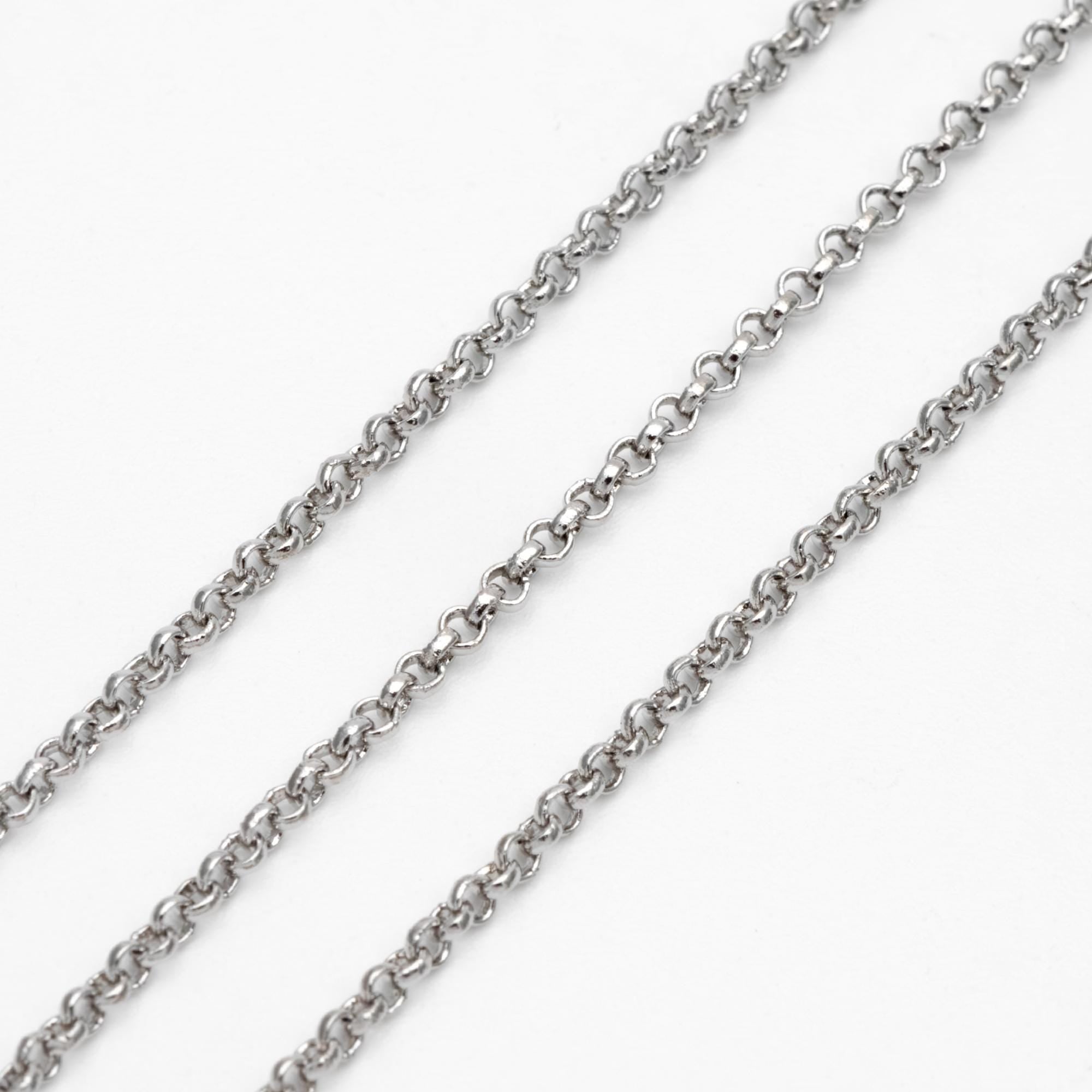 Gold/ Rhodium Plated Brass Chains 1.6mm, Round Cable Linked Chains, DIY Chain Wholesale (#LK-347)/ 1 Meter=3.3 ft