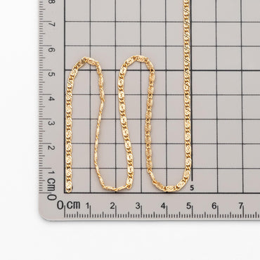 Gold plated Brass Link Chains 2.5mm, Floral Specialty Chains for DIY Necklace (#LK-326)/ 1 Meter=3.3 ft