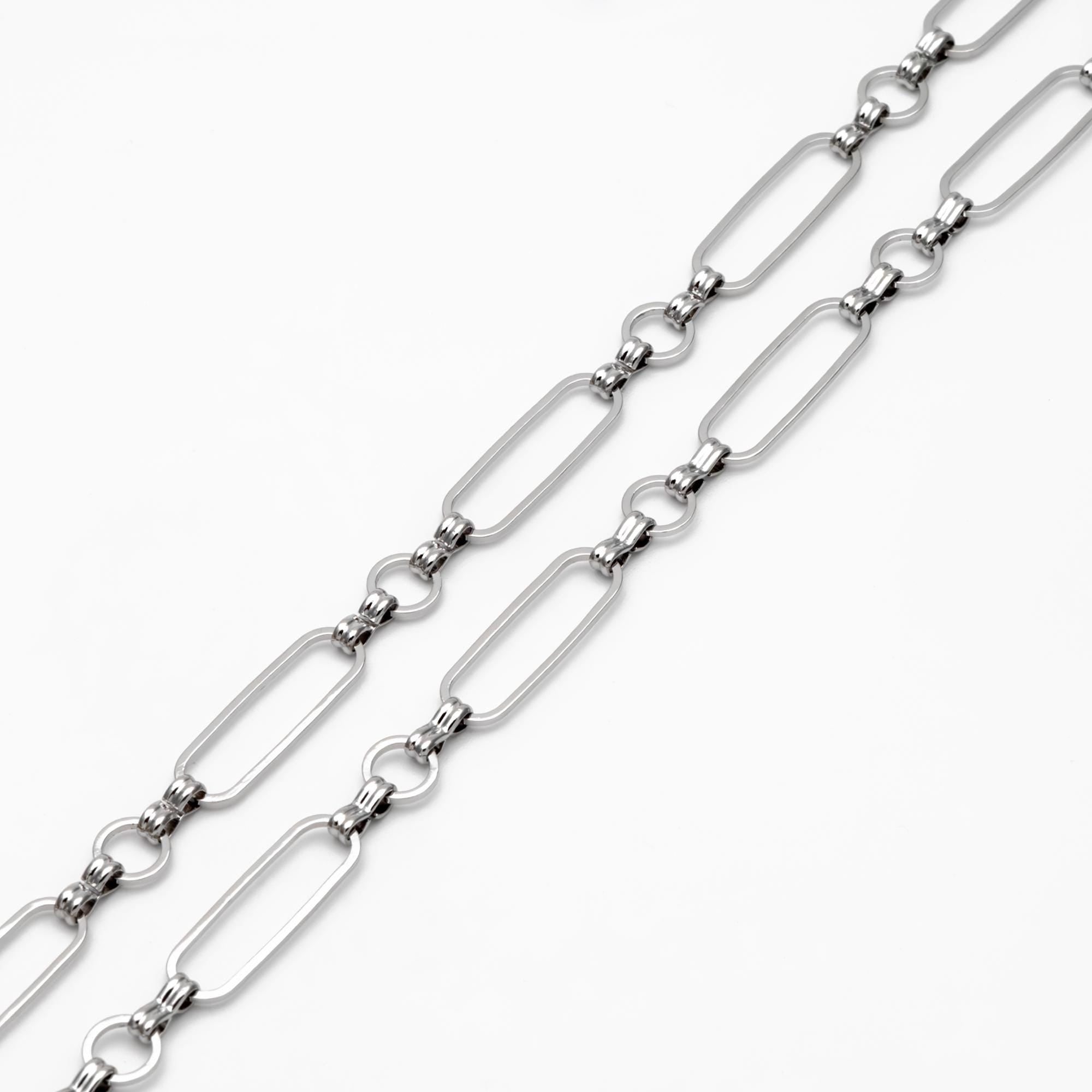 Long Oval Chains 6mm, 18K Gold plated Brass, Geometric Chain Findings Wholesale (#LK-435)/ 1 Meter=3.3 ft