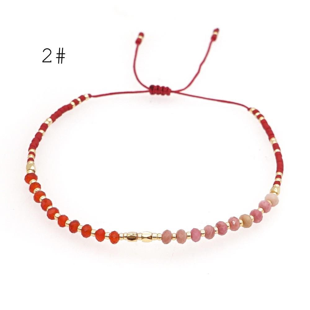 Adjustable String Bracelet, Miyuki Bracelet, Stone Bracelet, Tiny Beaded Bracelets, Layering Bracelet, Boho Bracelet (RM-62)