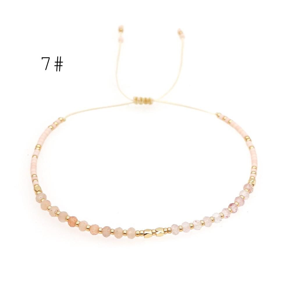Adjustable String Bracelet, Miyuki Bracelet, Stone Bracelet, Tiny Beaded Bracelets, Layering Bracelet, Boho Bracelet (RM-62)