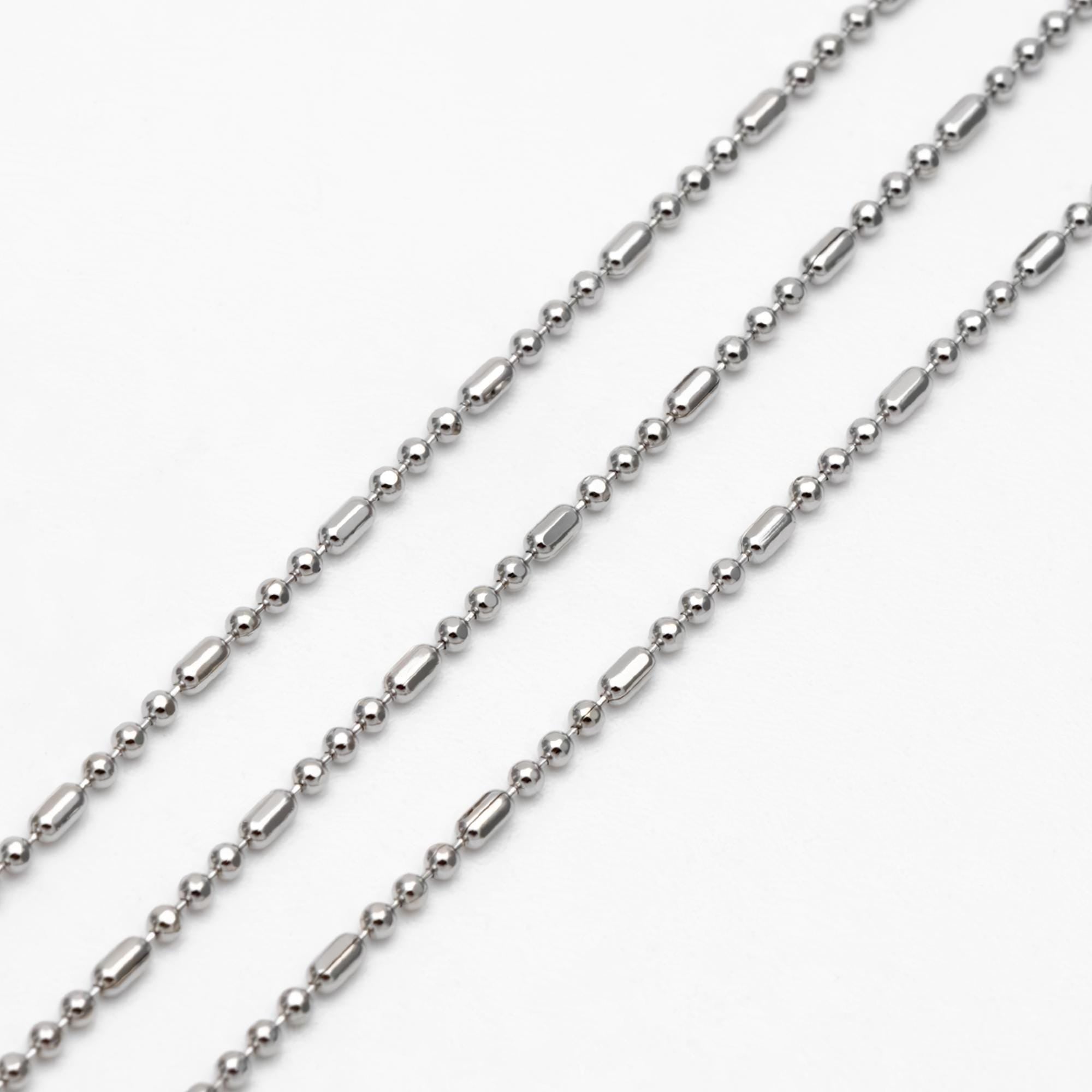 Gold/ Silver Ball Chains 1mm, DIY Necklace Chain Wholesale, 18K Gold/ Rhodium plated Brass Bar Chains (#LK-243)/ 1 Meter=3.3 ft