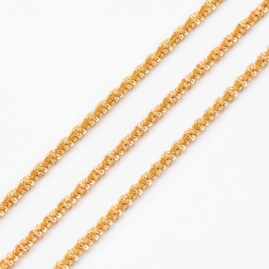 Gold/ Silver tone Specialty Chains 2.2mm, Gold/ Rhodium plated Brass, DIY Necklace Chain Wholesale (#LK-228)/ 1 Meter=3.3 ft