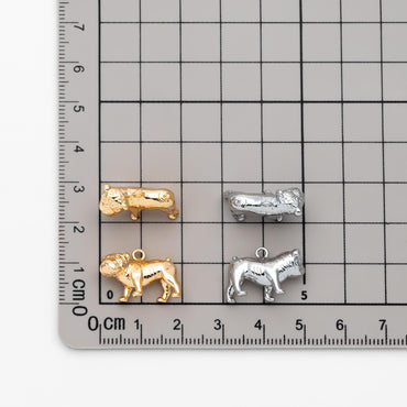 10pcs Gold/ Silver Tone 3D Dog Charm, Jewelry Making, Diy Material, Jewelry Supplies (GB-2668-E)