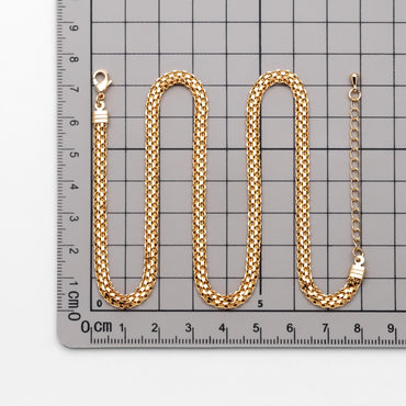 Gold plated Brass Chain, Finished Bracelet/ Anklet/ Necklace with Extender Chain, Ready to Wear (#LK-323)