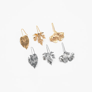 4pcs Gold/ Silver Tone Leaf Ear Hooks, Simple Earwires Earring Components (GB-3323)