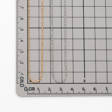 Gold/ Silver Ball Chains 1mm, DIY Necklace Chain Wholesale, 18K Gold/ Rhodium plated Brass Bar Chains (#LK-243)/ 1 Meter=3.3 ft