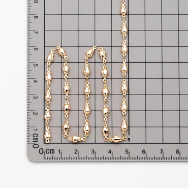 Gold plated Brass Tulip Chain 4mm, Floral Bar Chain, Flower Link Chains (#LK-321)/ 1 Meter=3.3 ft