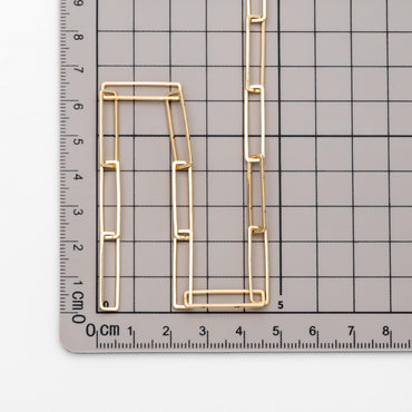 Gold plated Brass Chain, Rectangle Link Chain for Necklace, Jewelry Making Supply 6x22mm (#LK-405)/ 1 Meter=3.3 ft