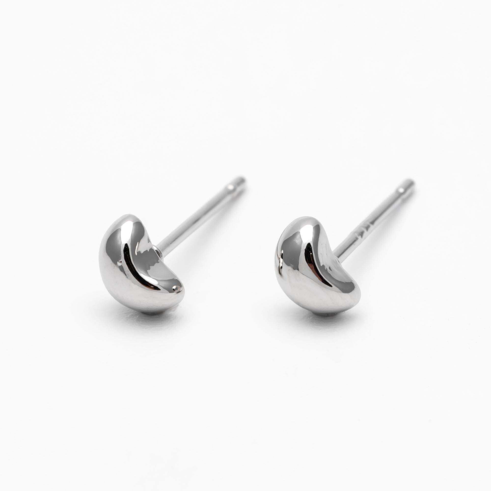 10pcs Gold/ Silver Tiny Pea Earrings 5.5mm, Real Gold/ Rhodium Plated Brass Minimalist Stud Earrings (#GB-4256)