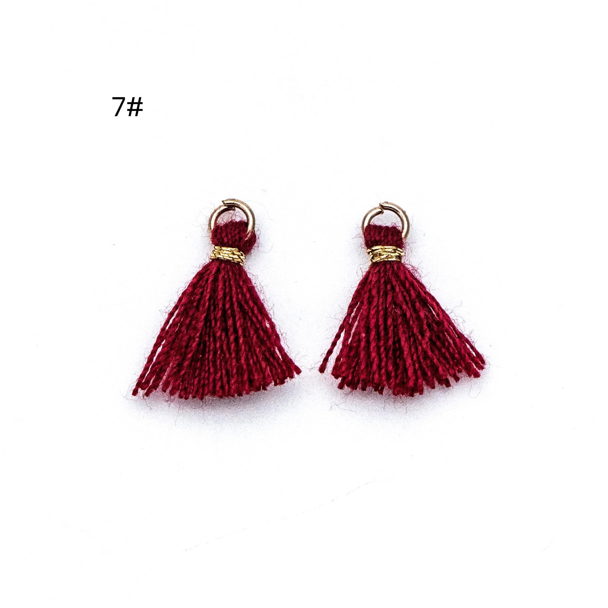 10pcs Cotton Tassel Charm Pendants 14mm, Grey (FB-031-5)