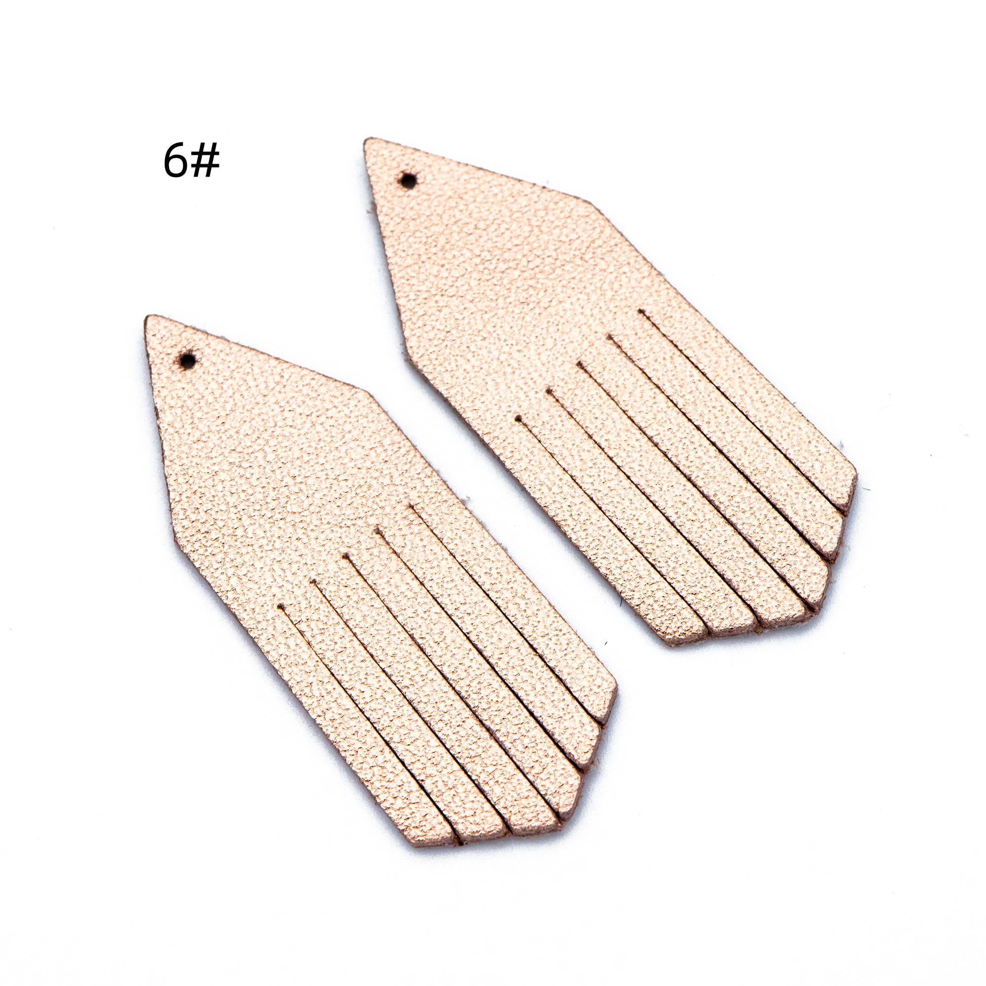 4pcs Genuine Leather Tassel Charm Pendants, Leather Earring Component Findings, (FB-065)