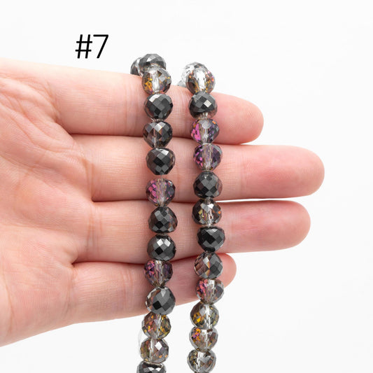 75pcs Crystal Faceted Teardrop Beads 8x7.5mm, Sparkly Glass Pear Beads, (TS-97)