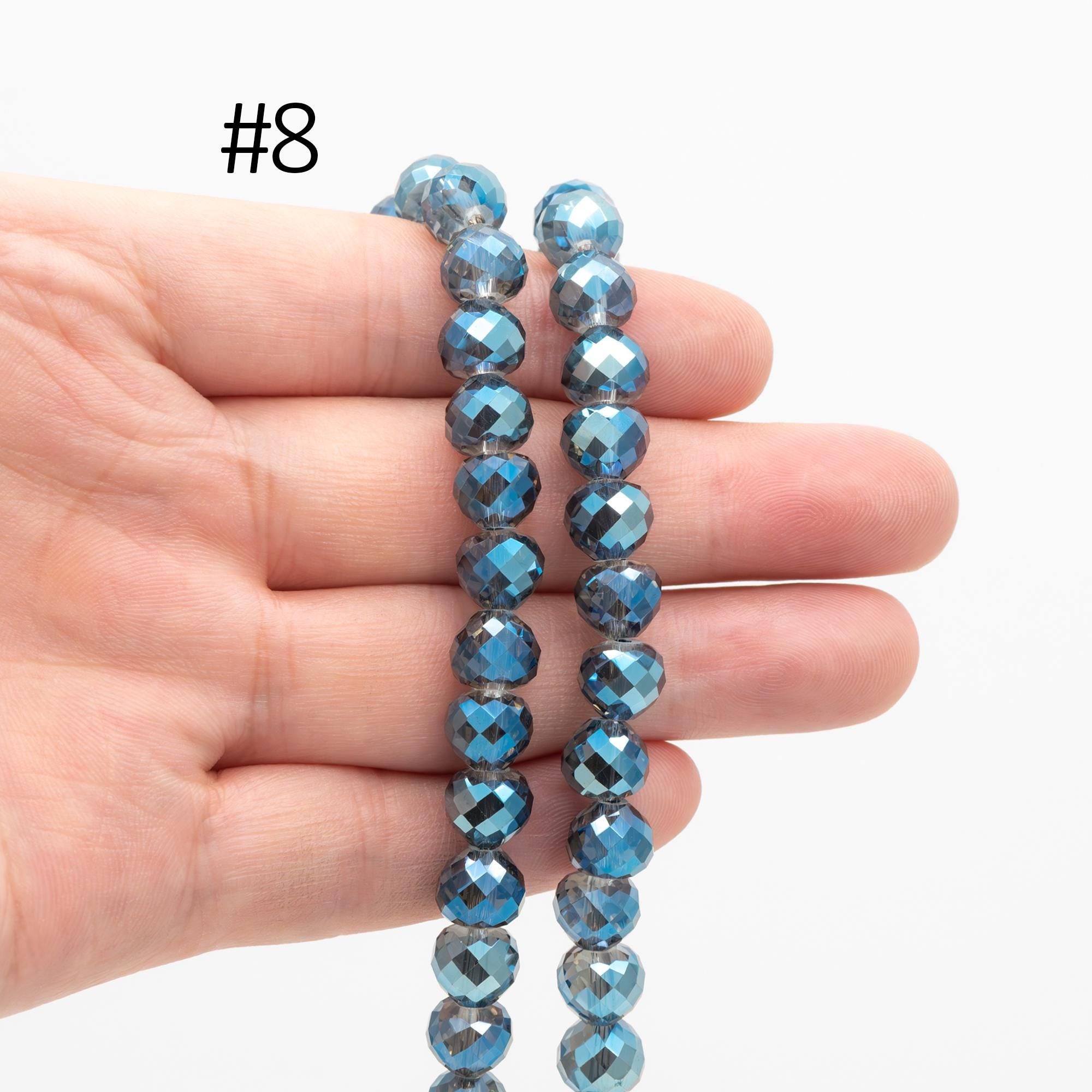 75pcs Crystal Faceted Teardrop Beads 8x7.5mm, Sparkly Glass Pear Beads, (TS-97)