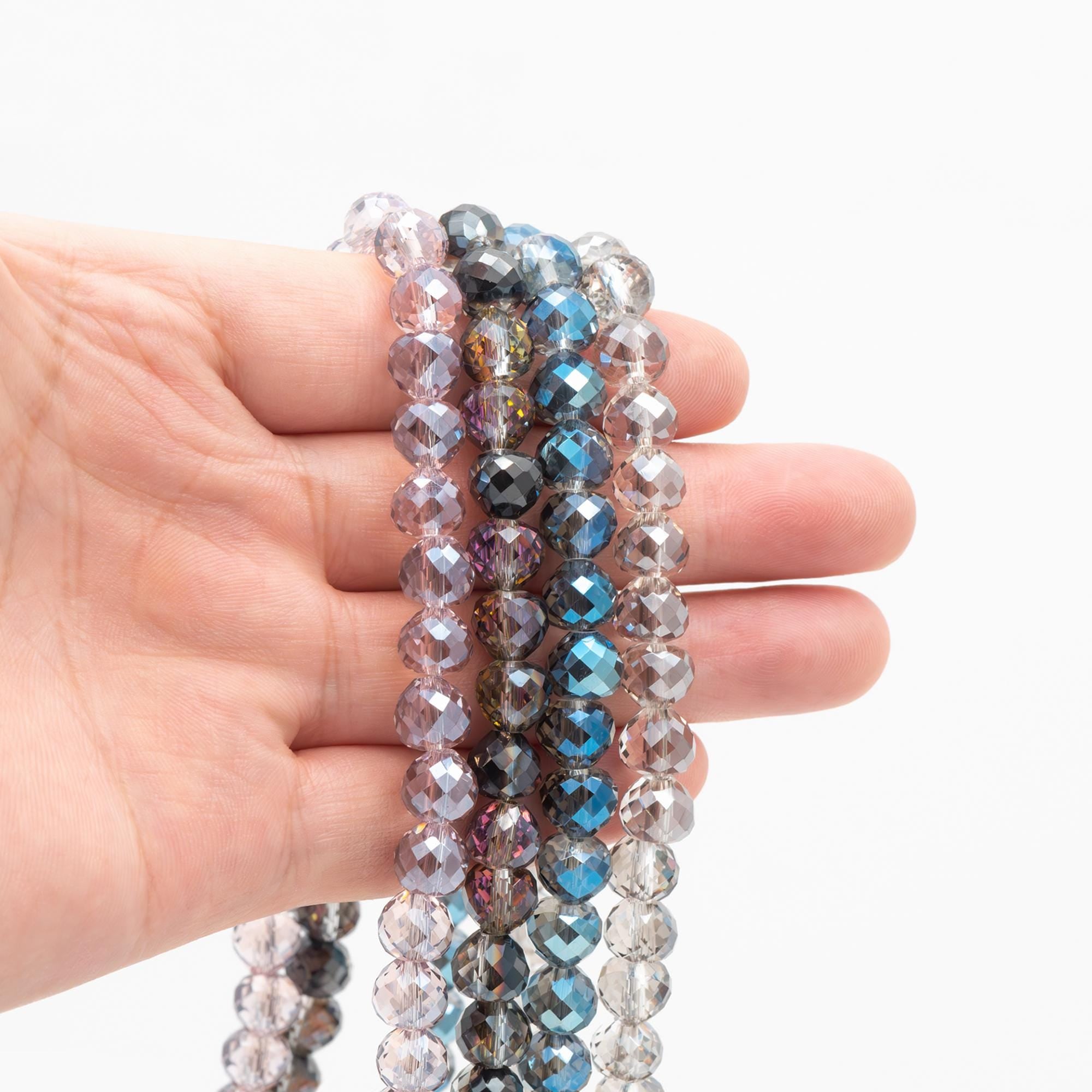 75pcs Crystal Faceted Teardrop Beads 8x7.5mm, Sparkly Glass Pear Beads, (TS-97)